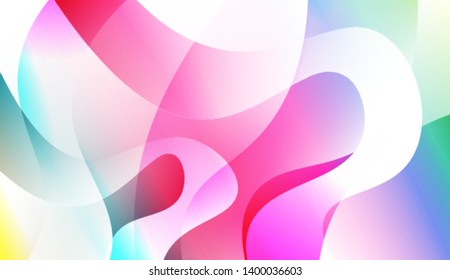 Template Background With Wave Geometric Shape. For Your Design Wallpaper, Presentation, Banner, Flyer, Cover Page, Landing Page. Colorful Vector Illustration.