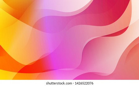 Template Background With Wave Geometric Shape. For Design, Presentation, Business. Vector Illustration with Color Gradient