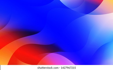 Template Background With Wave Geometric Shape. For Design, Presentation, Business. Vector Illustration with Color Gradient