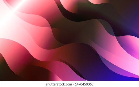 Template Background With Wave Geometric Shape. For Design, Presentation, Business. Vector Illustration with Color Gradient