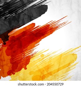 Template background.German flag made of colorful splashes