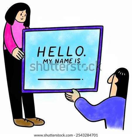 Template badge or sticker for Hello, My Name is. 