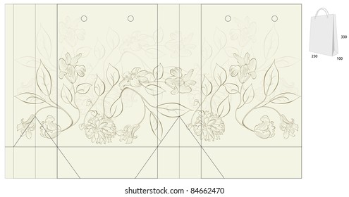 Template for bag with flowers