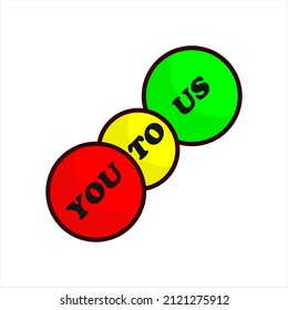 Template balloons colors red,yellow and green with text you are welcome to us isolated on white background. Childish concept for advertising for a banner for printing on the store vector illustration