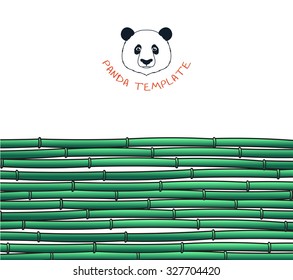 Template with a bamboo. Japanese background. 