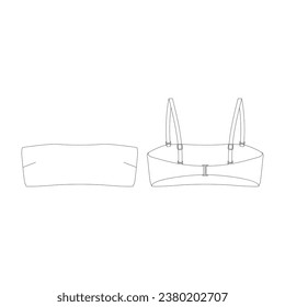 template bandeau bikini top vector illustration flat design outline clothing collection