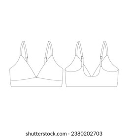 template banded triangle bikini top vector illustration flat design outline clothing collection