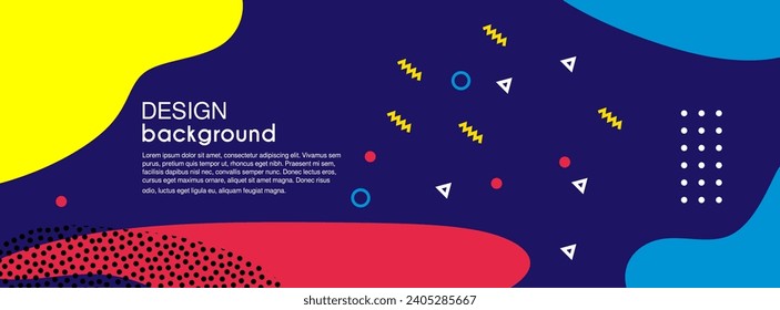 Template Banner Abstract  Pop Art Background, memphis 80s-90s style.