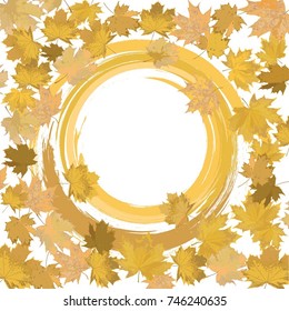 Template, banner autumn leaves