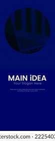 Template banner in blue color with computer background, a technology banner in blue flat design, for web, presentation, education, vector.