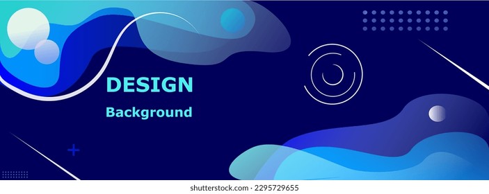 Template banner with blue gradient color. design with liquid shape