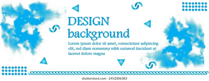 template banner with blue gradient color, design with ink brush shapes