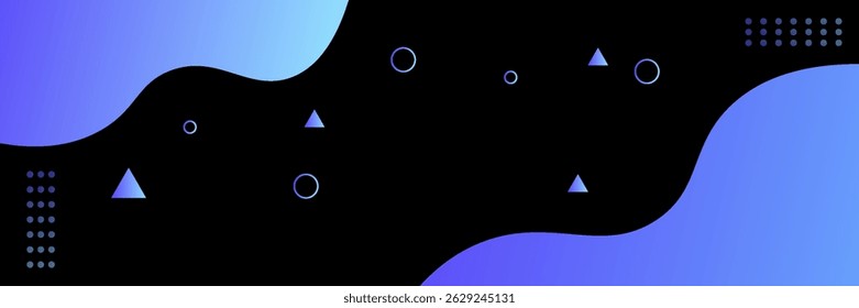 template banner with blue gradient color. design with liquid shape. Dari color background. 