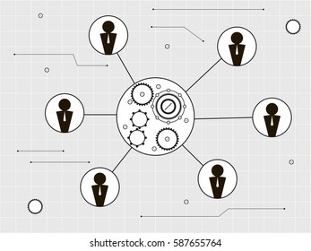 The template of a banner of business network.