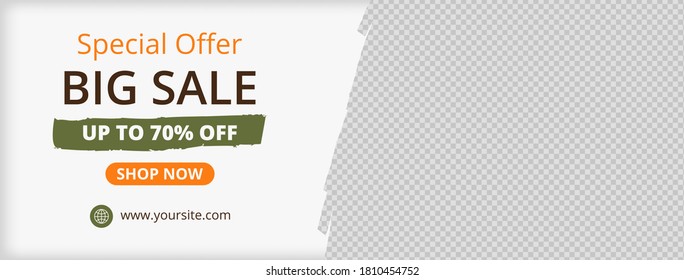 Template banner and cover ads, can use for social media, template sale with yellow and green color, file with layered and eps 10