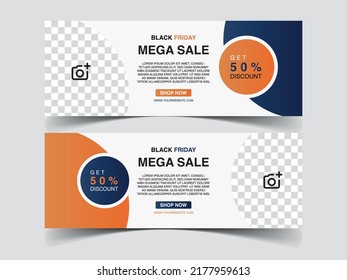 Template banner and cover ads, can use for social media, template sale with blue and orange gradient color, file with layered and eps 10
Fashion sale Facebook cover design, Facebook Banner Template