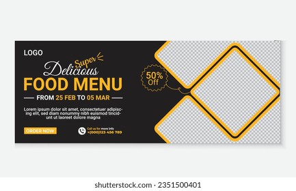 Template banner and cover ads, can use for social media, food advertising banner template, web banner template. Vector illustration

