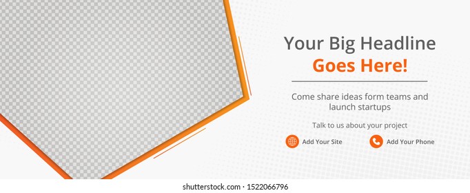 Template banner and cover for social media ad, template banner with white background