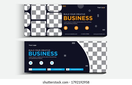 Template banner and cover for social media ad, Business template banner For Facebook
