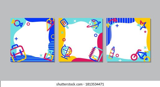 template banner design, colorful, vector.