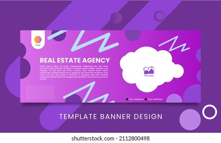 Template banner design gradient. Real estate agency banner promotion
