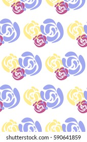 Template banner design, vector illustration. Romantic illustration with abstract flowers on the color background. Perfect for cover, card, cartoon, invitation and fabric design.