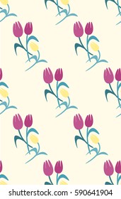 Template banner design, vector illustration. Romantic illustration with abstract flowers on the color background. Perfect for cover, card, cartoon, invitation and fabric design.