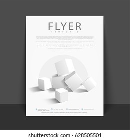 Template, Banner or Flyer design with creative 3D cubes.