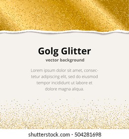 Template for banner, flyer, save the date, birthday party or other invitation with gold background. Gold glitter card design. 100% vector design template - easy to use and edit.