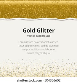 Template for banner, flyer, save the date, birthday party or other invitation with gold background. Gold glitter card design. 100% vector design template - easy to use and edit.