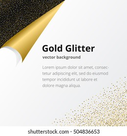 Template for banner, flyer, save the date, birthday party or other invitation with gold background. Gold glitter card design. 100% vector design template - easy to use and edit.