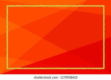 template banner with golden glitter frame on soft red geometric background, glitter gold frame red for advertising promotion special sale discount on media social online marketing products (vector)