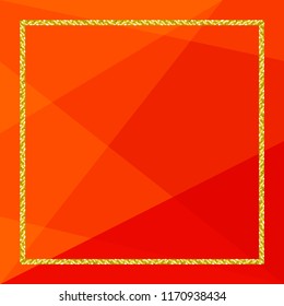 template banner with golden glitter frame on soft red geometric background, glitter gold frame red for advertising promotion special sale discount on media social online marketing products (vector)