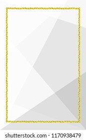template banner with golden glitter frame on soft grey geometric background, glitter gold frame grey for advertising promotion special sale discount on media social online marketing products (vector)