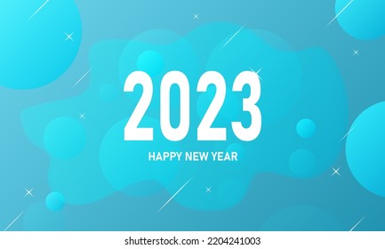 Banner de plantilla con color de degradado. Feliz año nuevo.