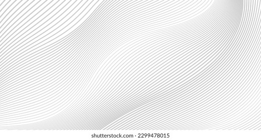 Template banner in gray color. Premium background design with line wave flow pattern. Vector striped wave flow template for background design of banners, invitations and other digital designs