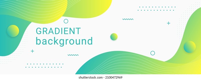 template banner with green gradient color. design with liquid shape.