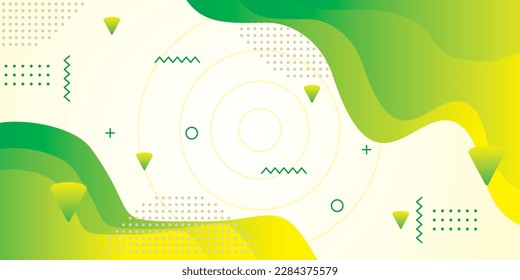 template banner with green gradient color. design with liquid shape.