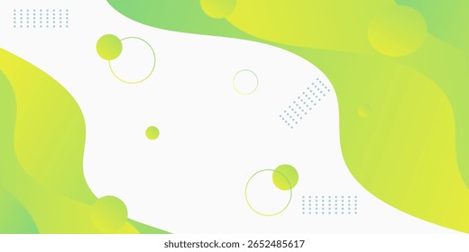 template banner with green gradient color. design with liquid shape.