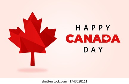 template banner modern greeting canada day with 3d maple leaf