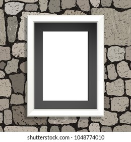 Template banner on brick wall background. Can be used for cards, invitations, print and etc.