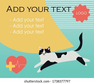 Template for a banner on the theme of medicine, veterinary medicine. Medical icon. Slide design.