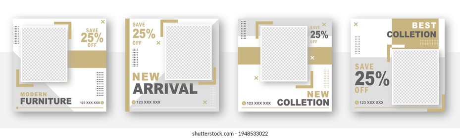 Template banner Post Furniture Moderns. Collection of modern editable Social Media banner Templates. Promotional web banner. Perfect for social media posts. 