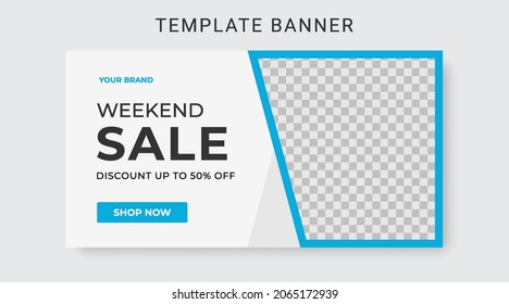 Template banner sale. Horizontal banner design for ads.
