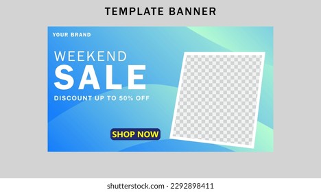 Template banner sale. Horizontal banner design for ads.