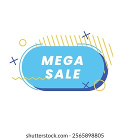 Template banner shopping badges. Vector isolated background.