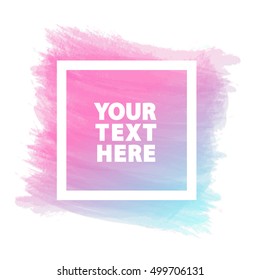 Template banner for sign such as black friday, promotion, special offer, advertisement, sale, hot price, discount poster, greeting card and with pink blue watercolor brush strokes shapes and frame.