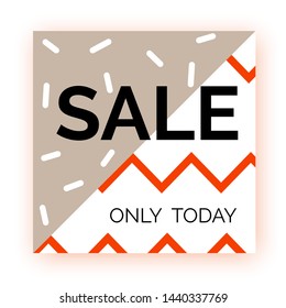 Template, banner for social media post promotion. Geometric square background with text space, abstract elements, red and grey color. Sale, discount promo, email, newsletter layout set

