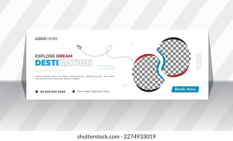 Template banner for social media, web banner for travel ads, Travel cover design, eps 10