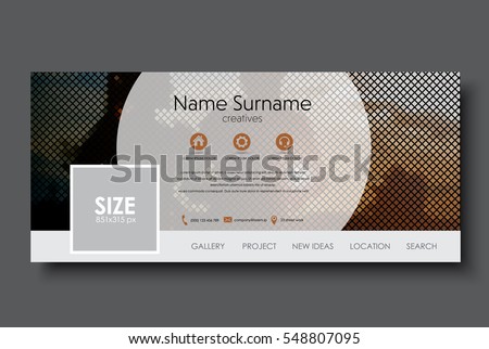 Template banner for social network. Design with a mosaic on the background of a pair of running at sunset. Vector illustration